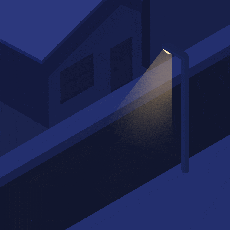 Flickering street light